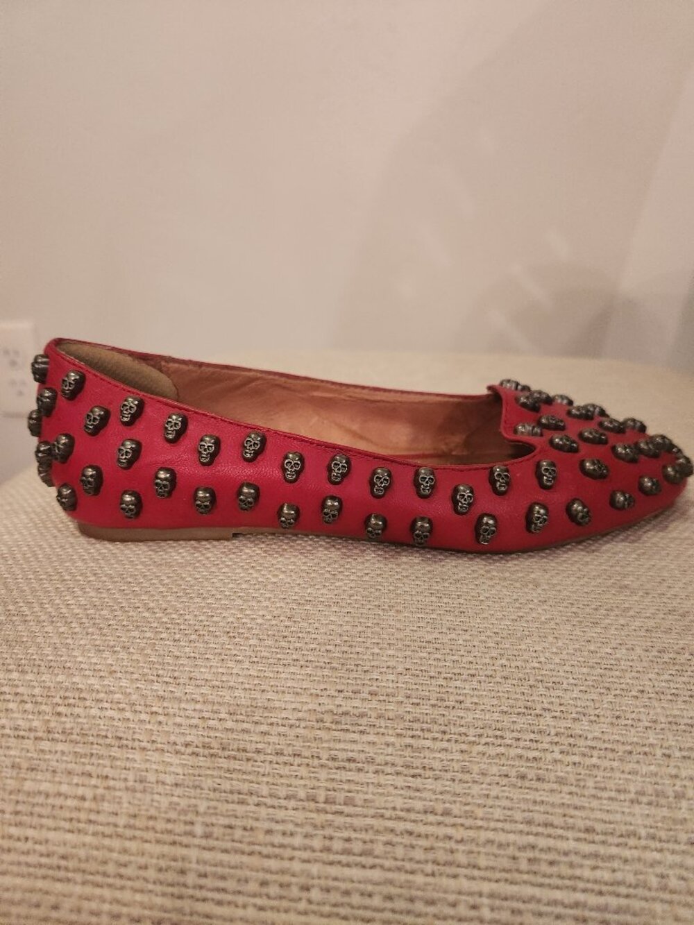 Jeffrey Campbell Red Skulltini Flats - Women's Size 7 - Picture 2 of 7